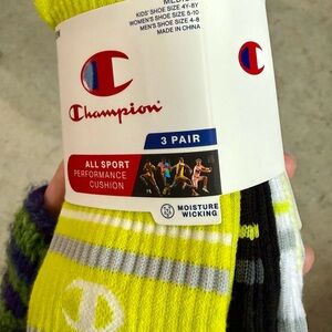 Champion Men's Athletic Socks - Black, Gray, Yellow
